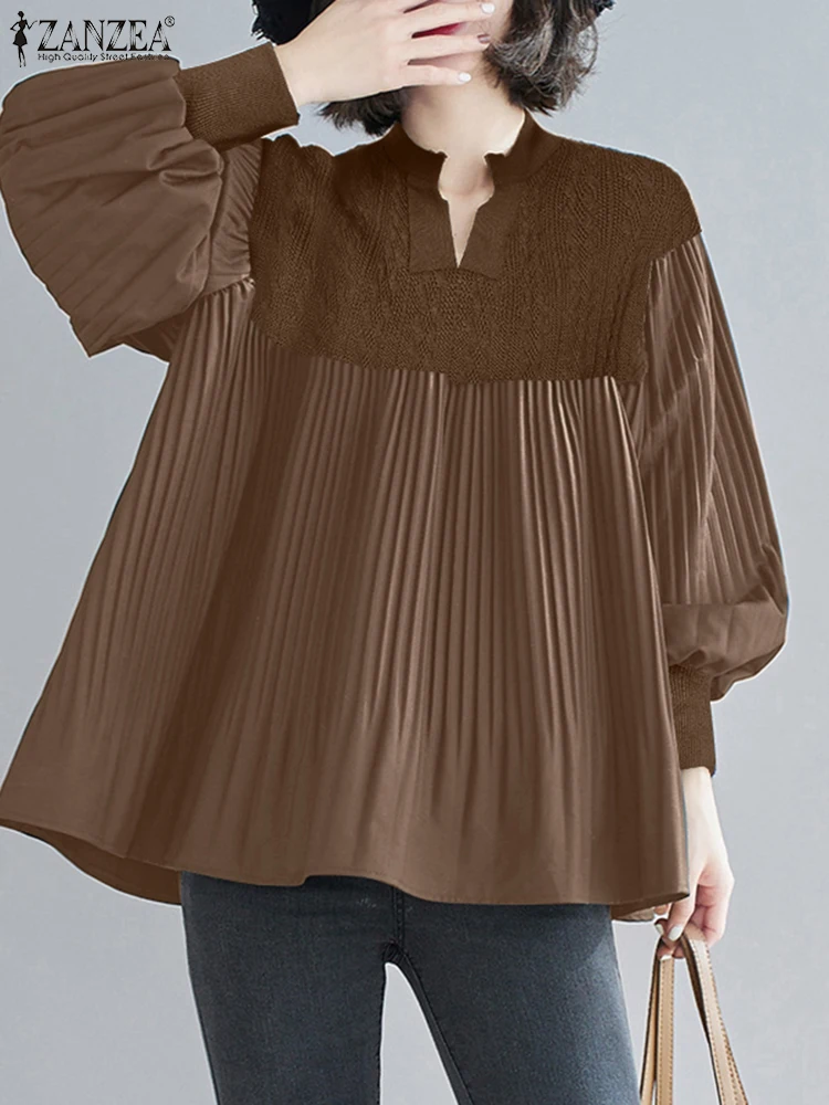 ZANZEA 2025 Trendy Pleated Smock Tops Twisted Stitch Patchwork Streetwear Lantern Sleeve Women Blusas Mujer Spring Casual Blouse
ZANZEA 2025 Trendy Pleated Smock Tops Twisted Stitch Patchwork Streetwear Lantern Sleeve Women Blusas Mujer Spring Casual Blouse