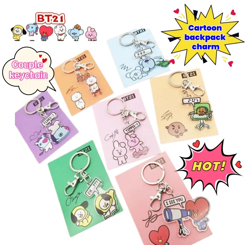 New BT21 koya RJ mang chimmy tata cookie cartoon cute small fresh key chain high color value simple schoolbag pendant decoration
New BT21 koya RJ mang chimmy tata cookie cartoon cute small fresh key chain high color value simple schoolbag pendant decoration