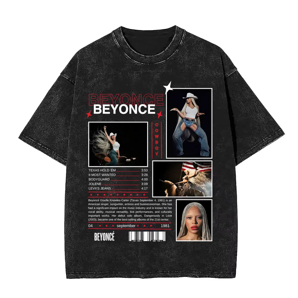 Retro Washed Beyonce Cowboy Carter Graphic T-shirt Men Women Casual Cotton Vintage T Shirts Unisex Fashion Oversized Tee Shirt
Retro Washed Beyonce Cowboy Carter Graphic T-shirt Men Women Casual Cotton Vintage T Shirts Unisex Fashion Oversized Tee Shirt