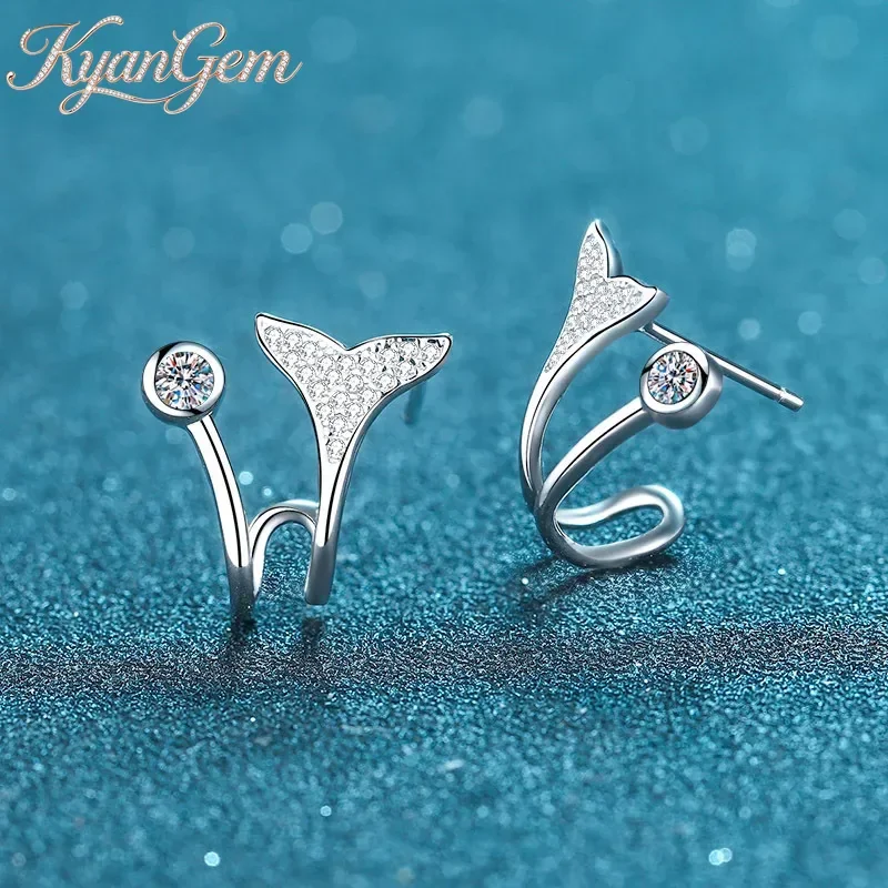 KyanGem 18K Gold Women's Earrings 18K Platinum Moissanite Fish Tail Micro Inlaid Moissanite VVS1 Fashionable Earrings
KyanGem 18K Gold Women's Earrings 18K Platinum Moissanite Fish Tail Micro Inlaid Moissanite VVS1 Fashionable Earrings