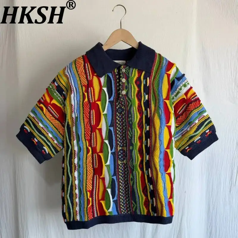 HKSH Spring Summer New Men Tide Chic Ins Vintage Jacquard Bitter Melon Pattern Niche Knitted Shirt Short Sleeved Sweater HK21082
HKSH Spring Summer New Men Tide Chic Ins Vintage Jacquard Bitter Melon Pattern Niche Knitted Shirt Short Sleeved Sweater HK21082