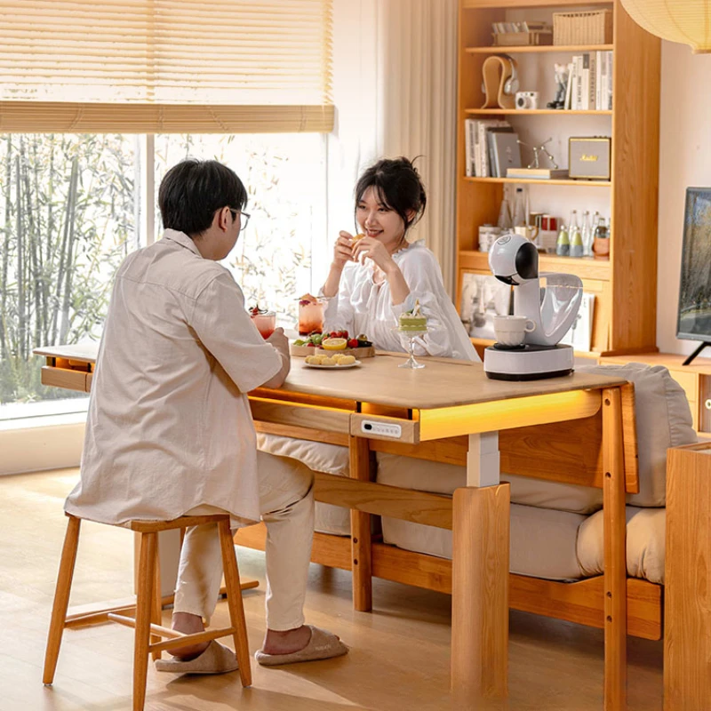 Solid wood electric lifting table computer home study deskwork table Ruo Mu lifting table
Solid wood electric lifting table computer home study deskwork table Ruo Mu lifting table