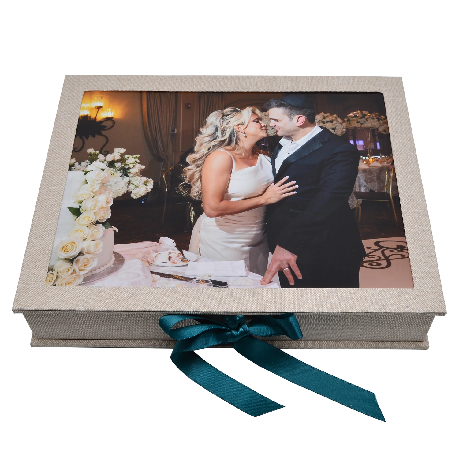 customized Personalised Wedding Photo Album Box with Magnetic Closure, Linen Cover, Teal Ribbon, Memory Storage Case
customized Personalised Wedding Photo Album Box with Magnetic Closure, Linen Cover, Teal Ribbon, Memory Storage Case