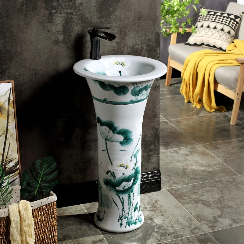 Art Pillar Basin Ceramic Pillar Washbasin Bathroom Ground-type Washbasin Balcony Integrated Washbasin pedestal basin
Art Pillar Basin Ceramic Pillar Washbasin Bathroom Ground-type Washbasin Balcony Integrated Washbasin pedestal basin