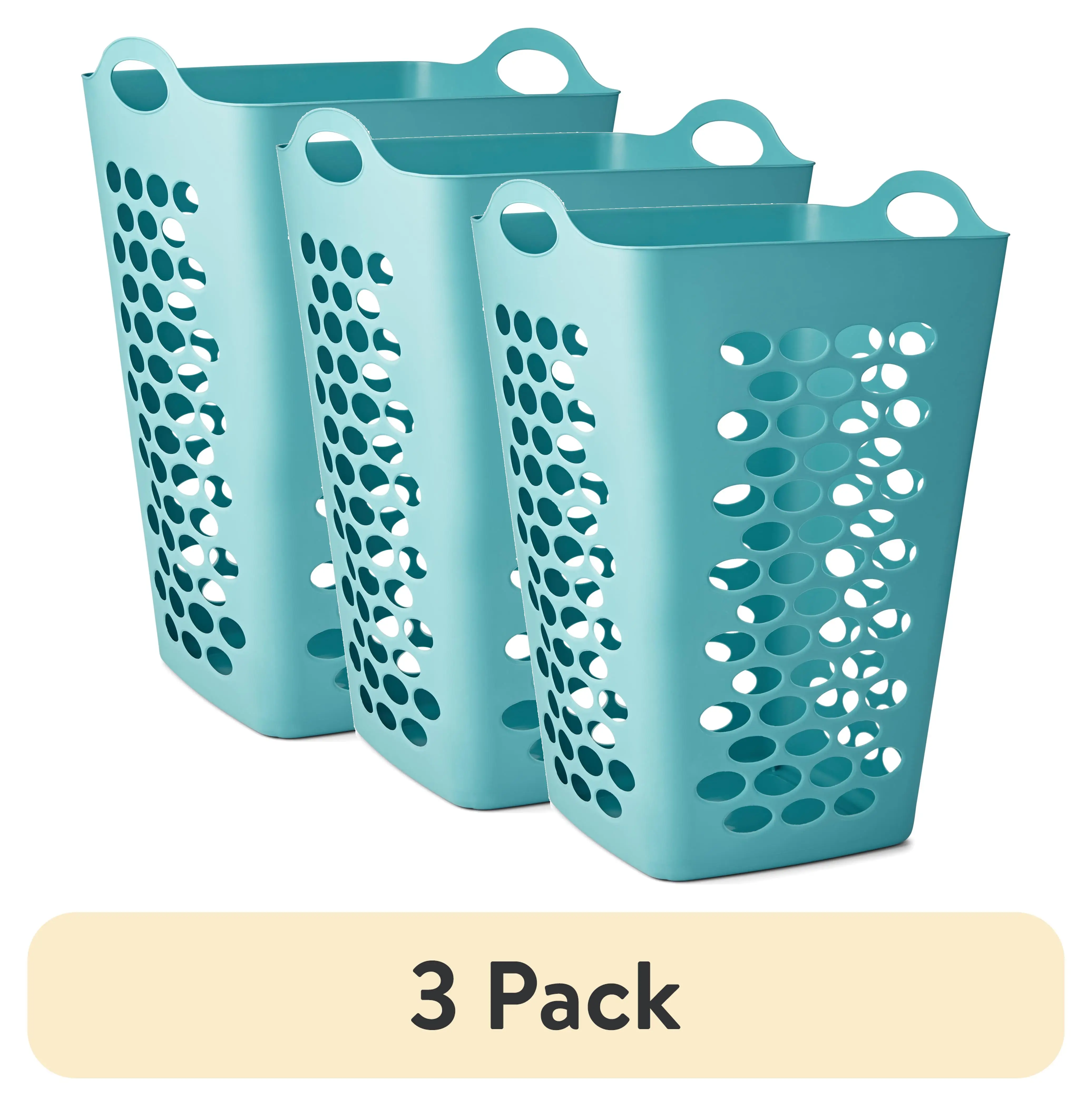 3-Pack Flexible Square Laundry Hamper, Teal
3-Pack Flexible Square Laundry Hamper, Teal