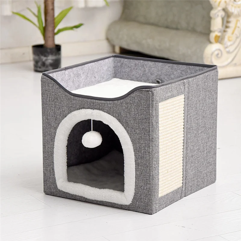 Pet Bed Washable Pet Bed For Indoor Pet House, Covered Pet Cave Beds & Furniture With Scratch Pad And Hideaway Hut
Pet Bed Washable Pet Bed For Indoor Pet House, Covered Pet Cave Beds & Furniture With Scratch Pad And Hideaway Hut