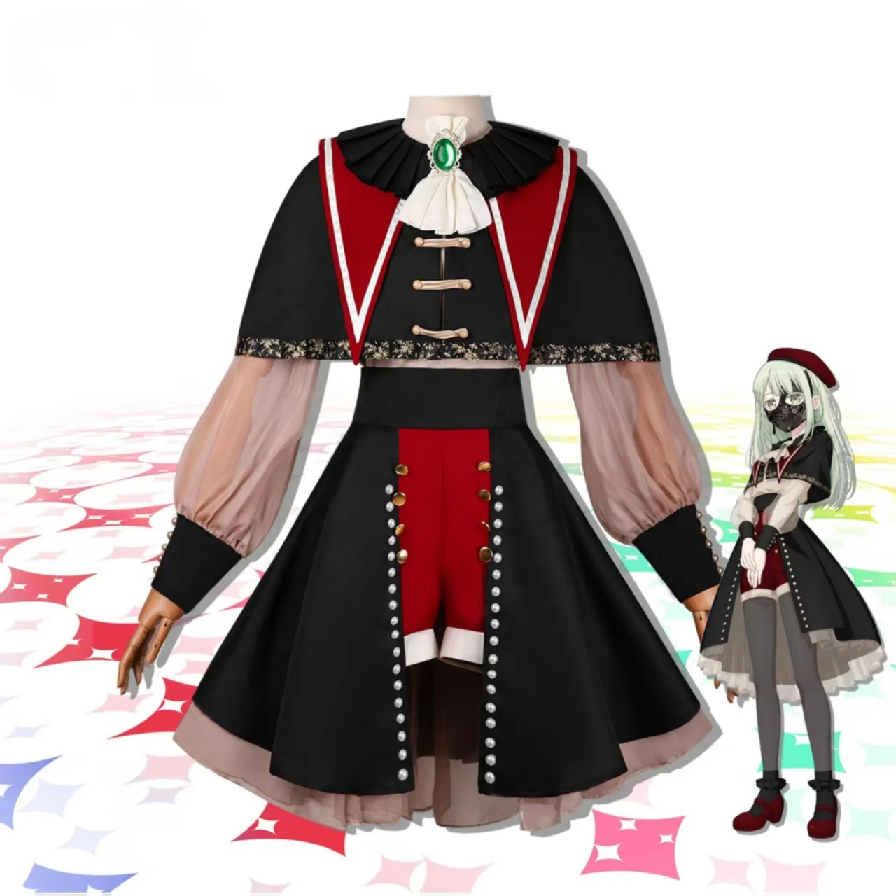 BanG Dream! Ave Mujica Mutsumi Wakaba Cosplay Costume Full Set With Cape Dress Accessories Stage Uniform For Women Halloween
BanG Dream! Ave Mujica Mutsumi Wakaba Cosplay Costume Full Set With Cape Dress Accessories Stage Uniform For Women Halloween