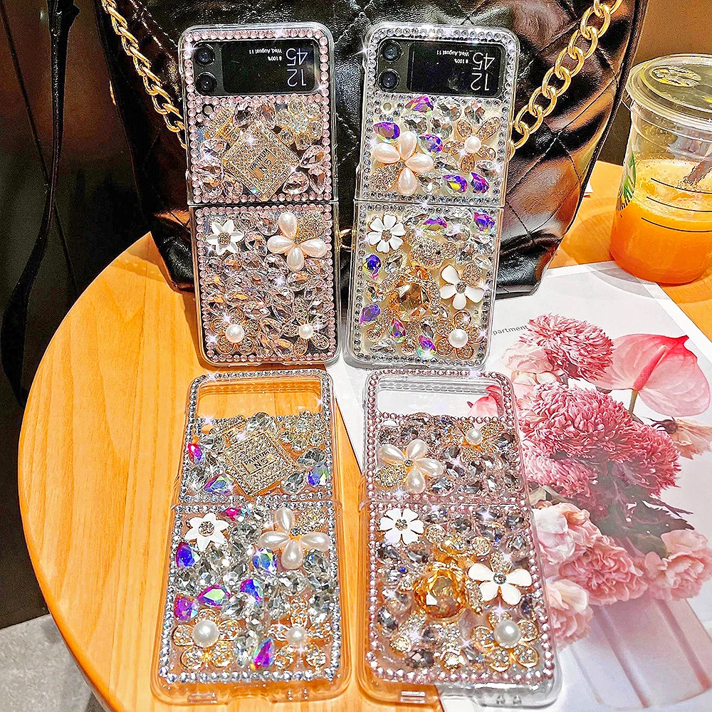 DIY чехол для телефона для Samsung Galaxy Z флип 4 Z флип 3 Блестящий горный хрусталь жемчужный цветок медведь флакон духов Z складка 4 3 крышка с бриллиантами
DIY чехол для телефона для Samsung Galaxy Z флип 4 Z флип 3 Блестящий горный хрусталь жемчужный цветок медведь флакон духов Z складка 4 3 крышка с бриллиантами