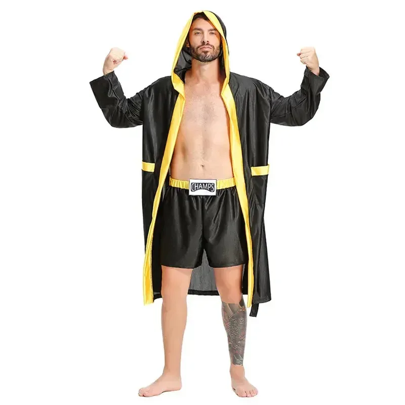 Hooded Thai Boxing Training Robe Satin Uniform Boxer Robe Mens Boxing Uniform Halloween Cosplay Boxing Match Costume
Hooded Thai Boxing Training Robe Satin Uniform Boxer Robe Mens Boxing Uniform Halloween Cosplay Boxing Match Costume