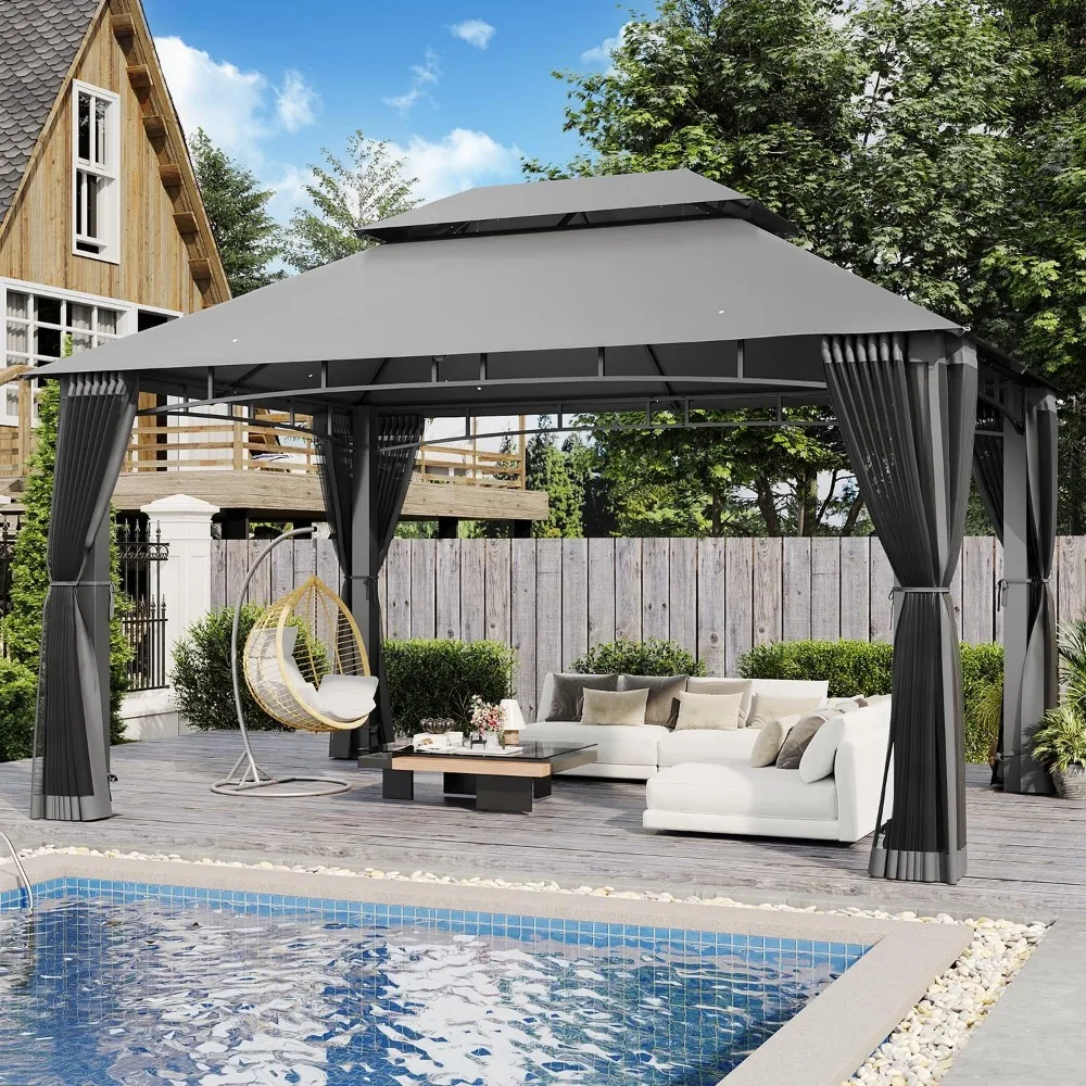 Outdoor Gazebo for Patio 10x13, Metal Frame Canopy with Double Roofs, Heavy Duty Party Tent and Shel
Outdoor Gazebo for Patio 10x13, Metal Frame Canopy with Double Roofs, Heavy Duty Party Tent and Shel