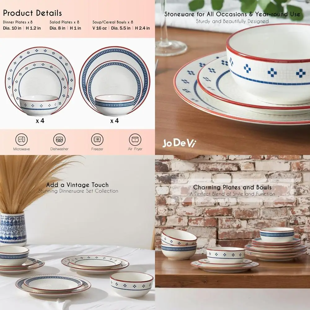 Винтажный набор столовой посуды из керамогранита на 8 предметов, безопасный для микроволновой печи, устойчивый к царапинам, геометрический узор
Винтажный набор столовой посуды из керамогранита на 8 предметов, безопасный для микроволновой печи, устойчивый к царапинам, геометрический узор