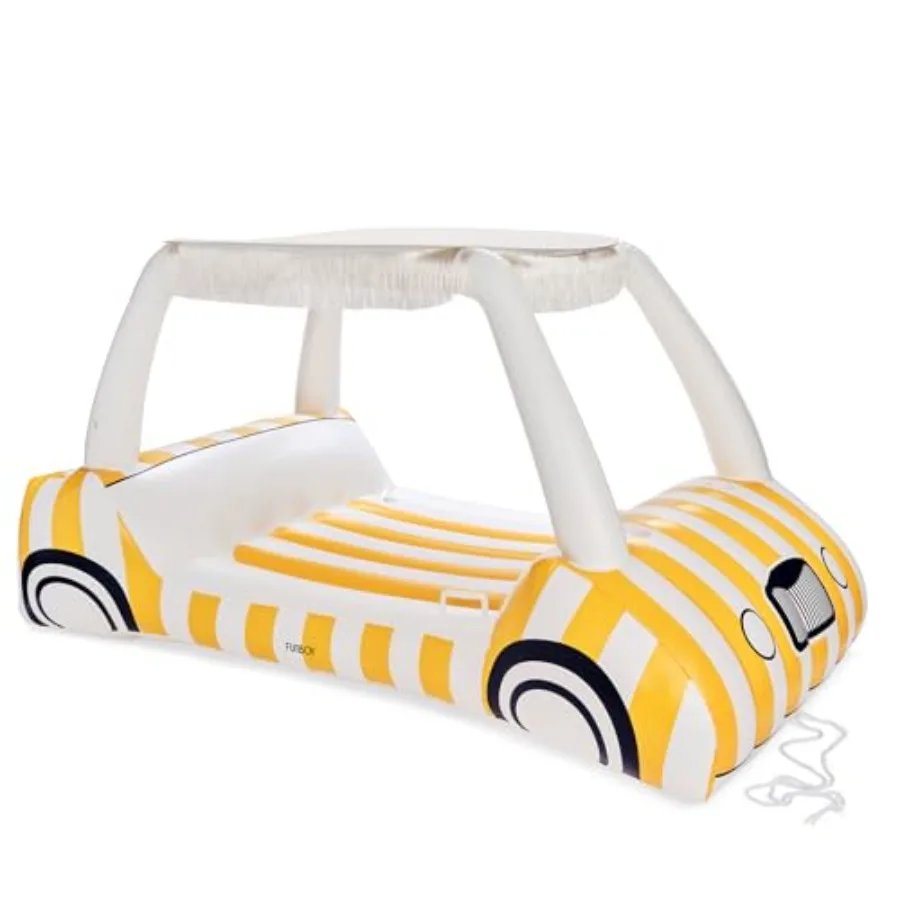 Pool party float: yellow cabana striped inflatable, 90, PVC material, includes 2 cup holders removable fringe shade for lake, v
Pool party float: yellow cabana striped inflatable, 90, PVC material, includes 2 cup holders removable fringe shade for lake, v