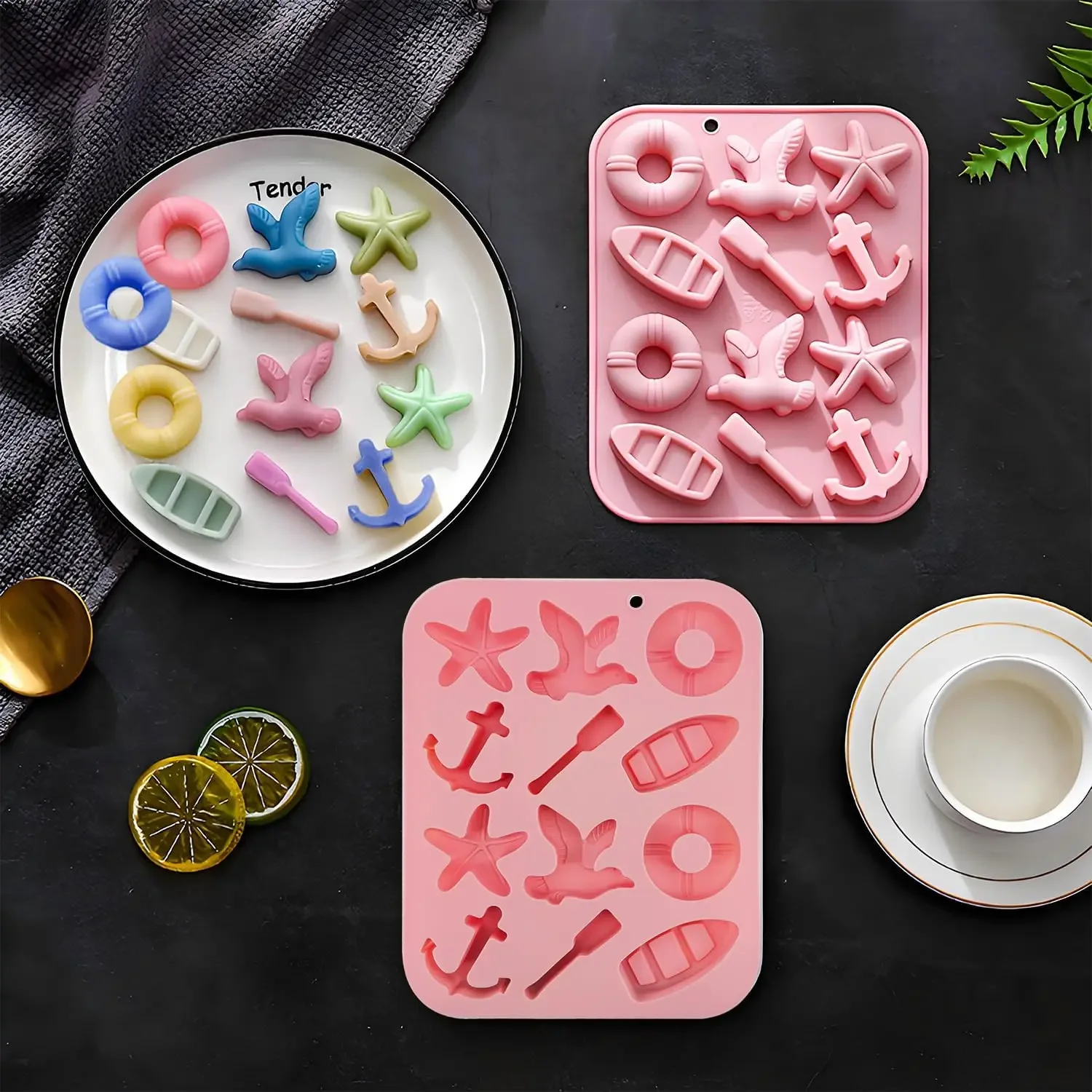 Marine Beach Theme Silicone Molds Seashell Starfish Anchor Boat Candy Baking Chocolate Mould Jello Ice Cube Cake Decorating Tool
Marine Beach Theme Silicone Molds Seashell Starfish Anchor Boat Candy Baking Chocolate Mould Jello Ice Cube Cake Decorating Tool