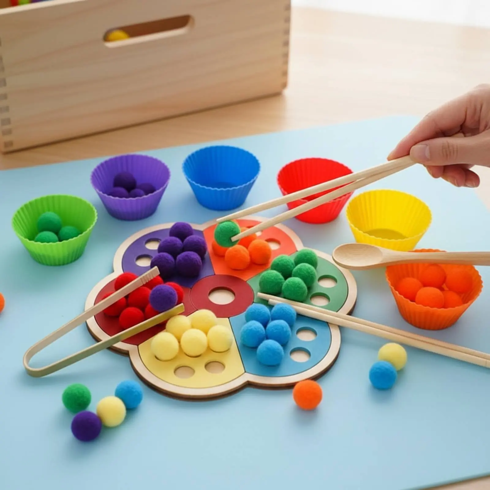 Flower Color Sorting Toy Hand-Vision Coordination Color Matching Toy Rainbow Textured Sphere Matching Game Fine Movement Skills
Flower Color Sorting Toy Hand-Vision Coordination Color Matching Toy Rainbow Textured Sphere Matching Game Fine Movement Skills
