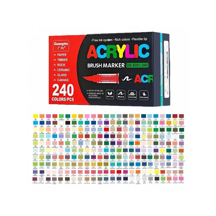 240-Color Acrylic Paint Marker Set - High Ink Output, Vibrant and Even Colors, Odorless, Stackable For DIY Crafts, Rock, Wood,
240-Color Acrylic Paint Marker Set - High Ink Output, Vibrant and Even Colors, Odorless, Stackable For DIY Crafts, Rock, Wood,