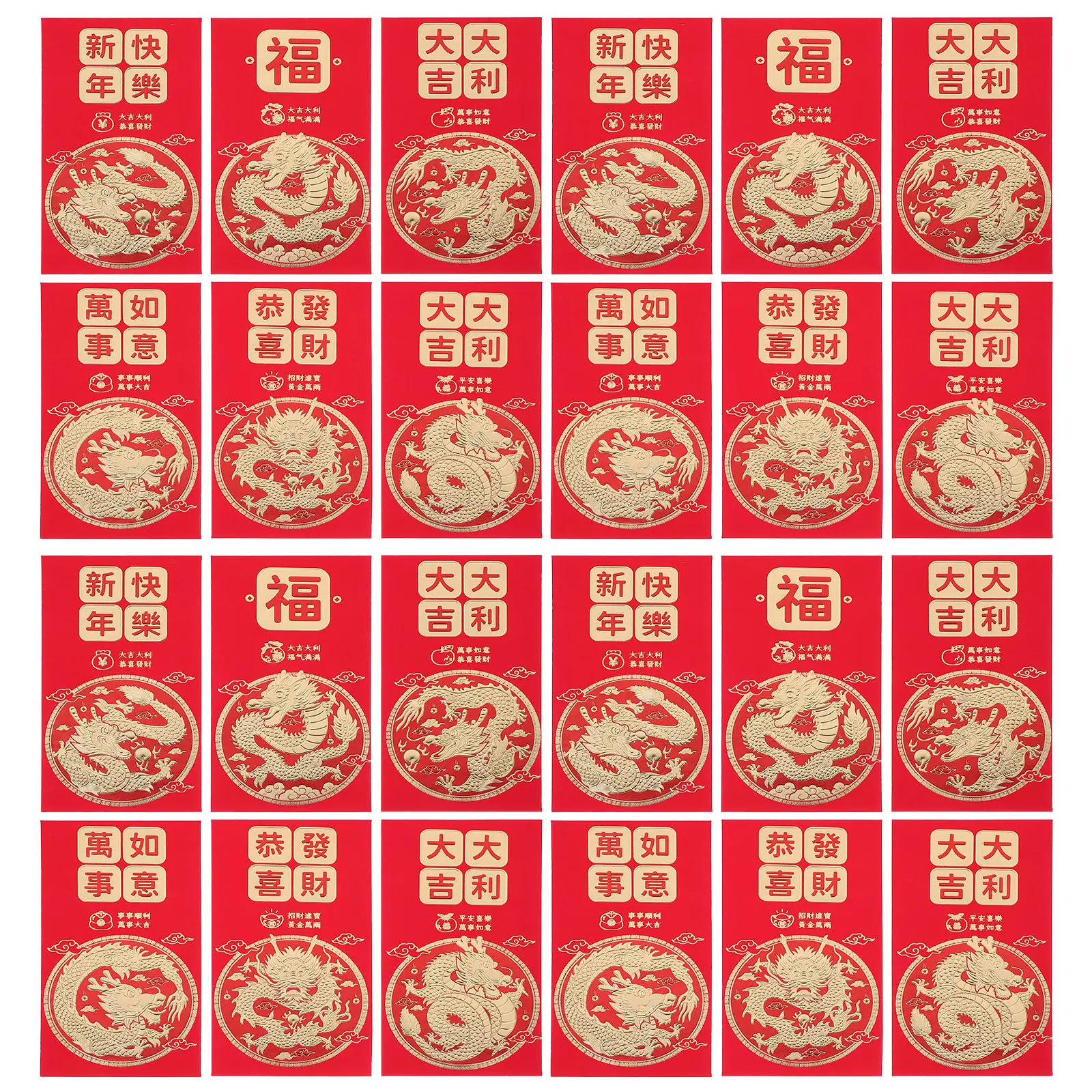 30Pcs New Year Red Envelopes Dragon Pattern Red Money Pockets Festival Cash Envelopes Creative Traditional Spring Festival Lucky
30Pcs New Year Red Envelopes Dragon Pattern Red Money Pockets Festival Cash Envelopes Creative Traditional Spring Festival Lucky