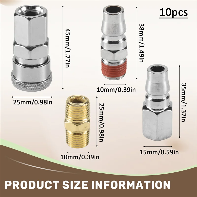 【Promotion】10Pcs 1/4 Inch BSP Air Line Hose Compressor Fitting Connector Coupler Quick Release Pneumatic Parts For Air Tools Har
【Promotion】10Pcs 1/4 Inch BSP Air Line Hose Compressor Fitting Connector Coupler Quick Release Pneumatic Parts For Air Tools Har
