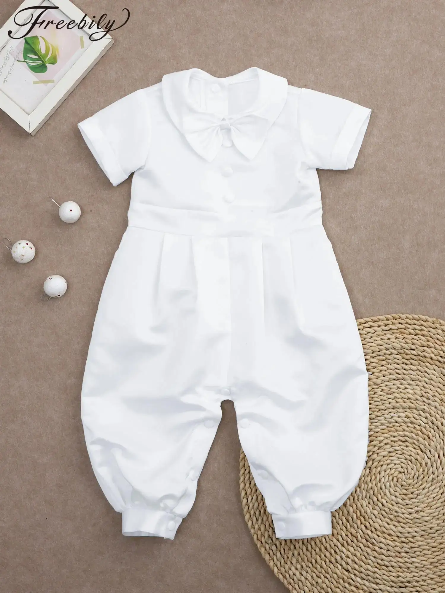 Baby Boys Christening Rompers Short Sleeve Bow Tie Press Buttons Jumpsuit Infant Kids Banquet Wedding Party Baptism Clothing
Baby Boys Christening Rompers Short Sleeve Bow Tie Press Buttons Jumpsuit Infant Kids Banquet Wedding Party Baptism Clothing