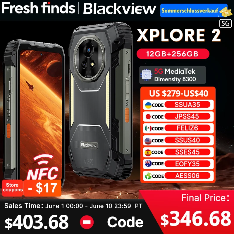 【World premiere】Blackview XPLORE 2 Rugged Phone 5G 6.73” 3.2K AMOLED Display 20000mAh MediaTek Dimensity 8300 120W Charger
【World premiere】Blackview XPLORE 2 Rugged Phone 5G 6.73” 3.2K AMOLED Display 20000mAh MediaTek Dimensity 8300 120W Charger