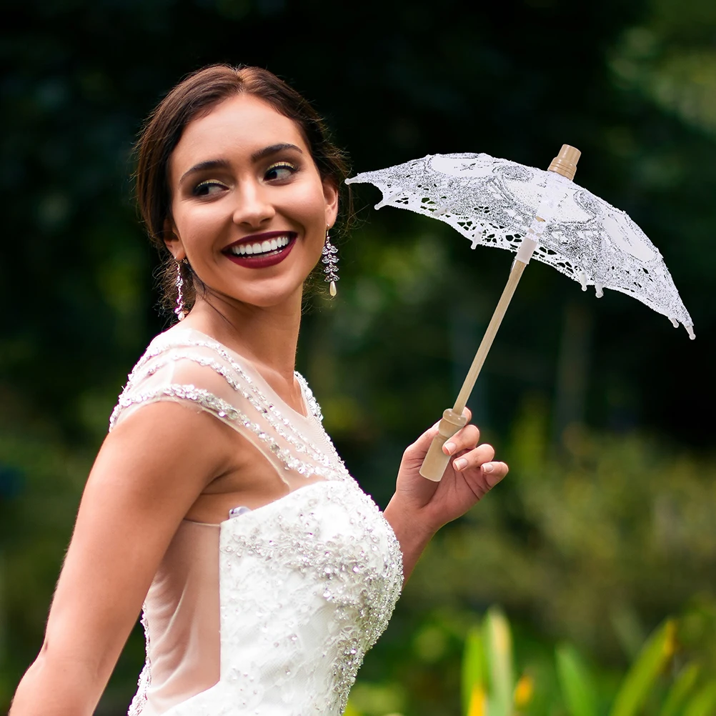 2Pcs White Parasol 15CM Lace Umbrella Wedding Photo Props Elegant Bridal Decoration Tea Party Lace Umbrella nament
2Pcs White Parasol 15CM Lace Umbrella Wedding Photo Props Elegant Bridal Decoration Tea Party Lace Umbrella nament