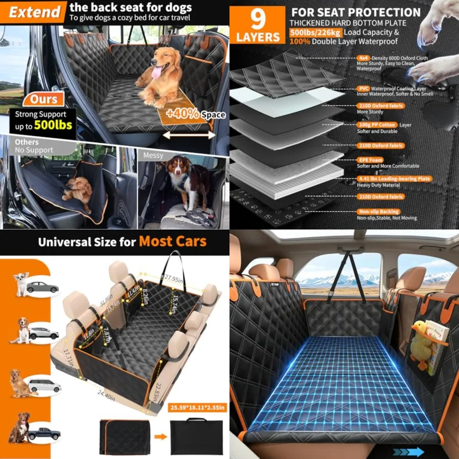 Back Seat Extender for Dogs, Hard Bottom Dog Car Seat Cover for Back Seat Waterproof with Mesh Window and Storage Pocket, Dog H
Back Seat Extender for Dogs, Hard Bottom Dog Car Seat Cover for Back Seat Waterproof with Mesh Window and Storage Pocket, Dog H