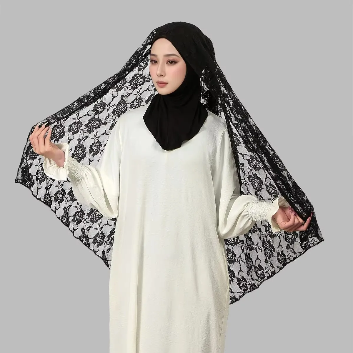 Rose Lace Flwoer Hijab Cap Scarf Muslim Headscarf Elegant Shawl Islam Head Cover Women Hijab Jersey Underscarf Bonnet Head Wrap
Rose Lace Flwoer Hijab Cap Scarf Muslim Headscarf Elegant Shawl Islam Head Cover Women Hijab Jersey Underscarf Bonnet Head Wrap