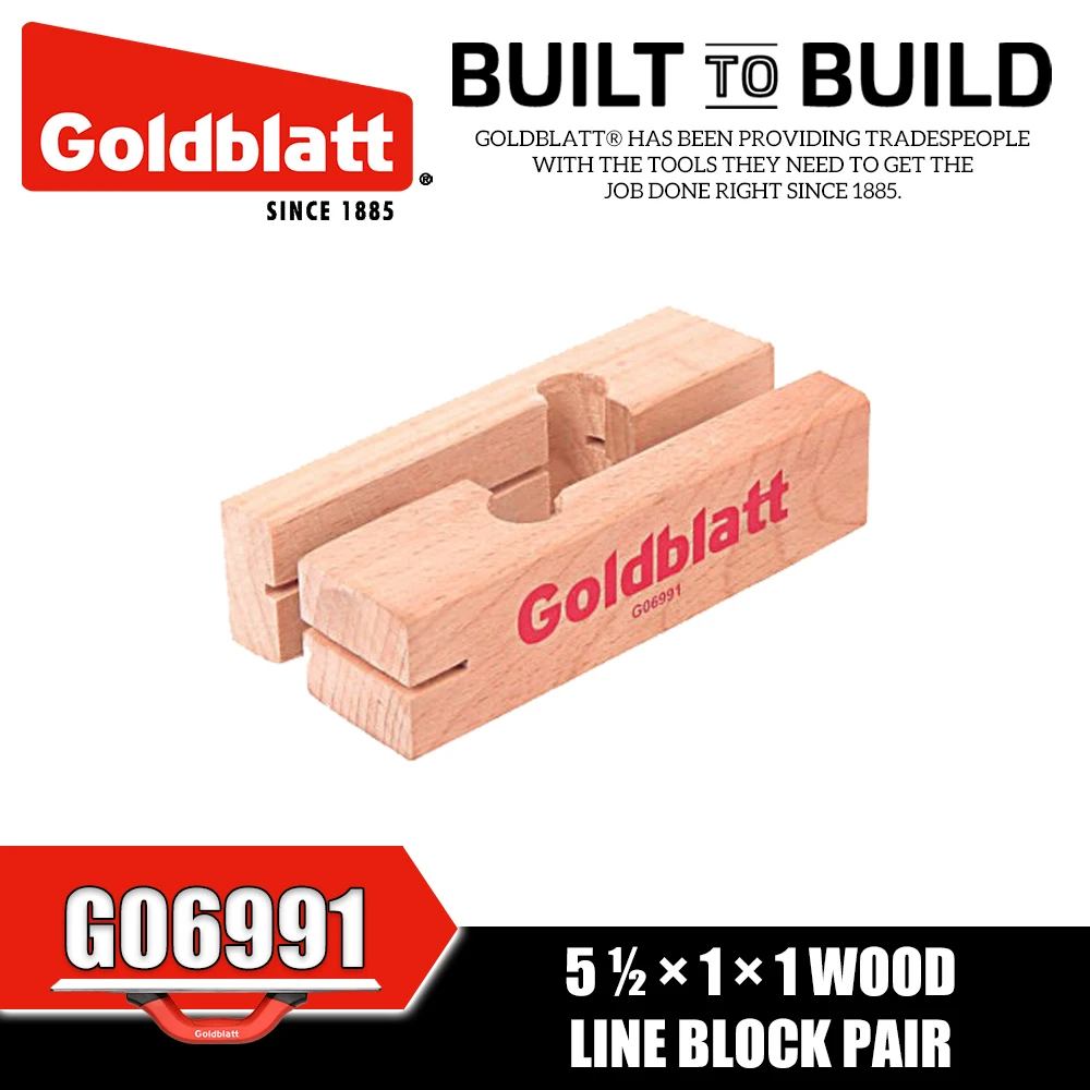 GOLDBLATT G06991 5 ½ × 1 × 1 Wood Line Block Pair Leveling Device Construction Tools
GOLDBLATT G06991 5 ½ × 1 × 1 Wood Line Block Pair Leveling Device Construction Tools