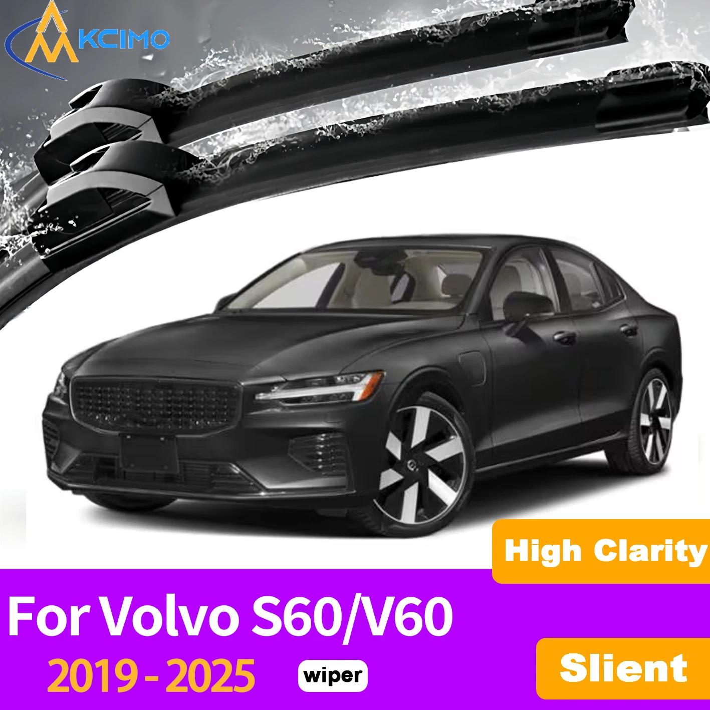 KCIMO 2PCS Front Windshield Wiper Blades For Volvo S60/V60 2019-2025, Natural Rubber High Performance Auto Accessories
KCIMO 2PCS Front Windshield Wiper Blades For Volvo S60/V60 2019-2025, Natural Rubber High Performance Auto Accessories