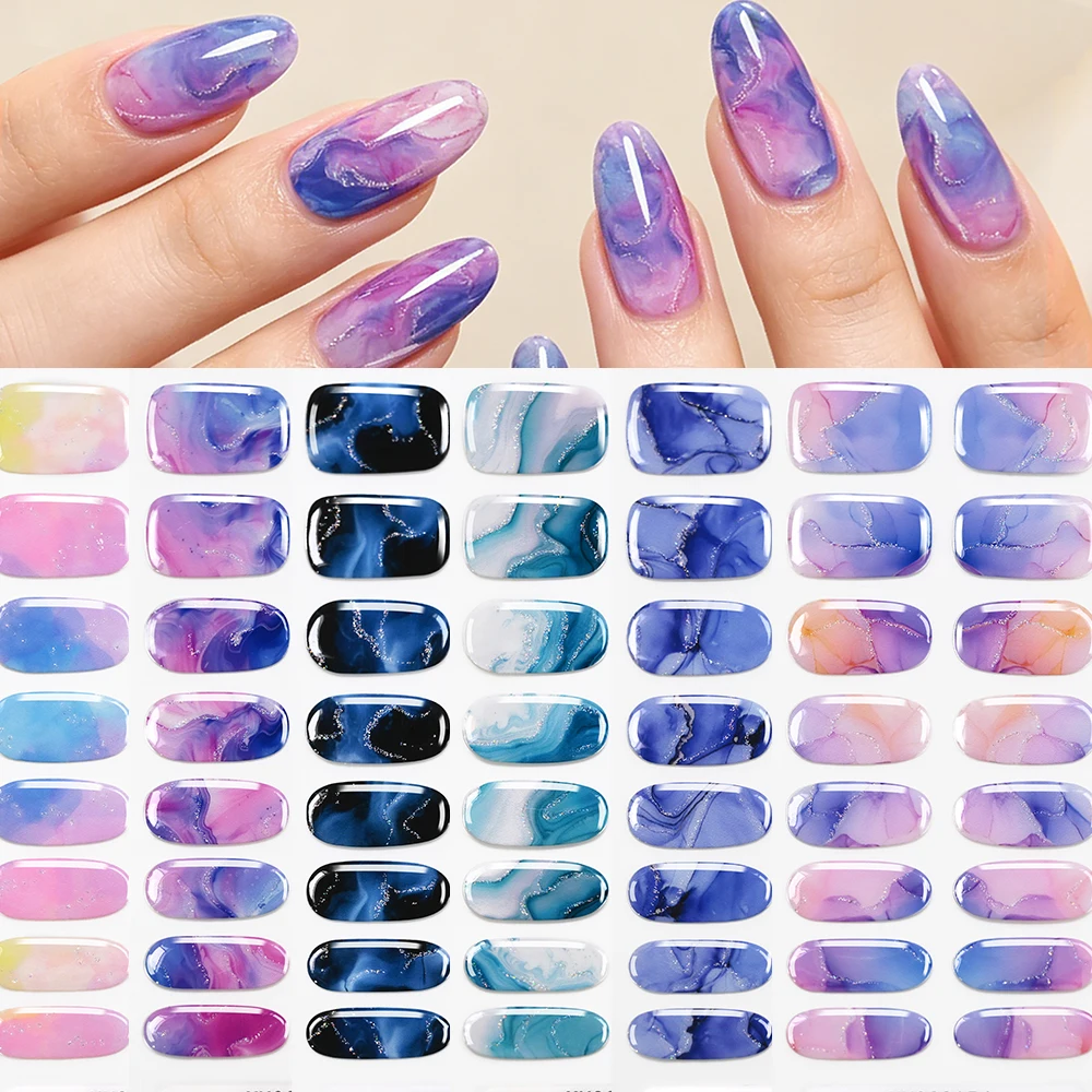 16tip Watercolor Smudge UV Polish Nail Strips Baking-Free3D Glitter Marble Full Cover Nail Wrips Self-Adhesive Manicure Stickers
16tip Watercolor Smudge UV Polish Nail Strips Baking-Free3D Glitter Marble Full Cover Nail Wrips Self-Adhesive Manicure Stickers