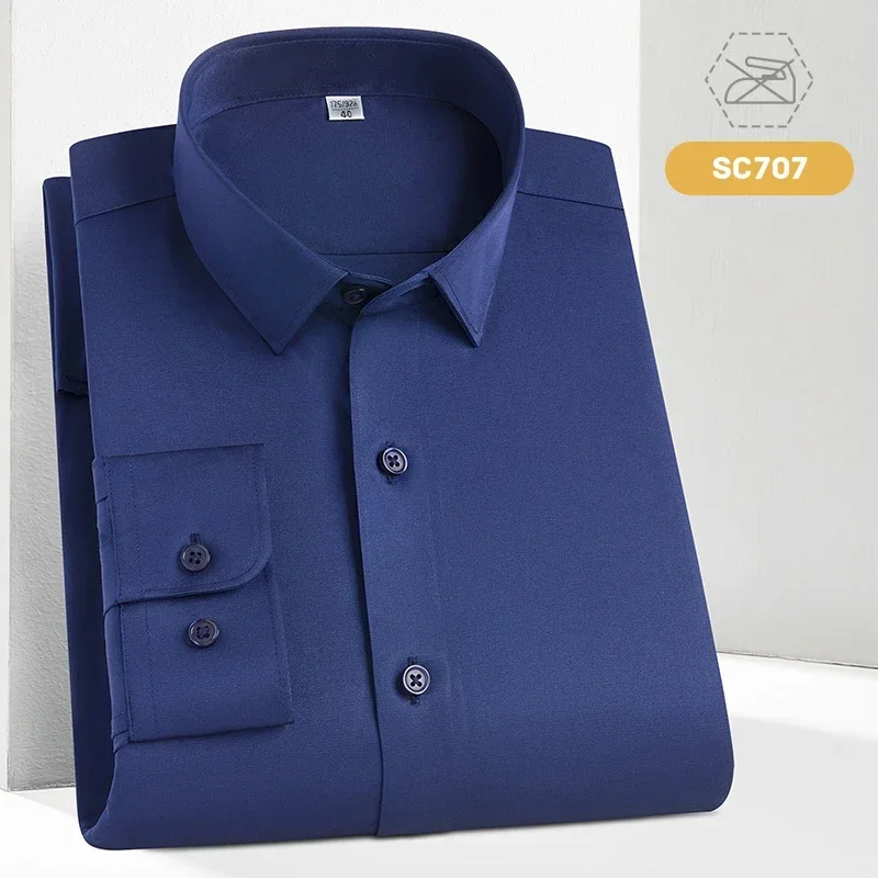 New Long Sleeve Shirts For Men Solid Color Non-iron Elastic Slippery Business Leisure Wrinkle Free Elegant Casual Dress Shirts
New Long Sleeve Shirts For Men Solid Color Non-iron Elastic Slippery Business Leisure Wrinkle Free Elegant Casual Dress Shirts