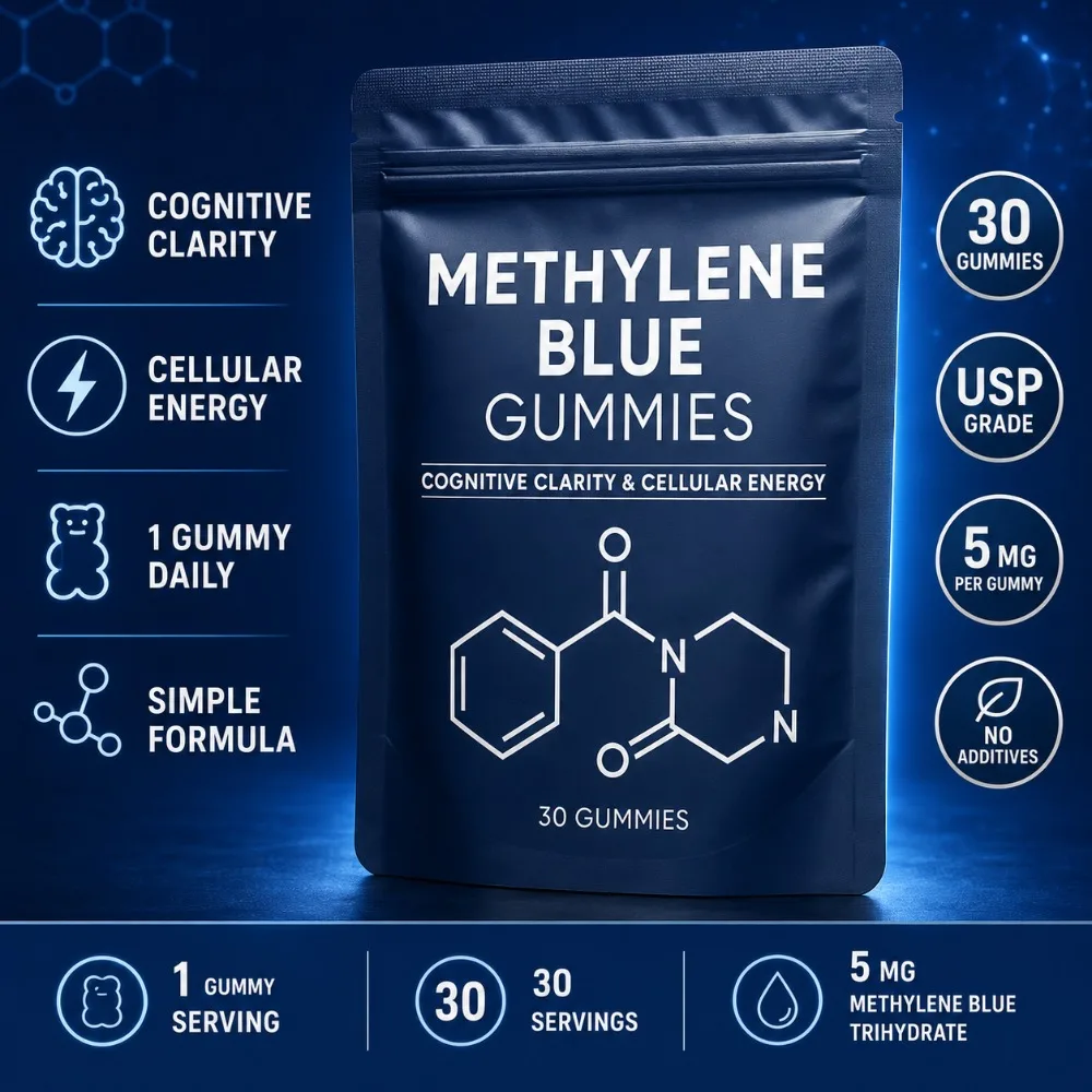 Methylene Blue Gummies 30 Count 5mg USP Grade High Purity Formula for Cognitive Clarity Cellular Energy Daily Wellness Support
Methylene Blue Gummies 30 Count 5mg USP Grade High Purity Formula for Cognitive Clarity Cellular Energy Daily Wellness Support
