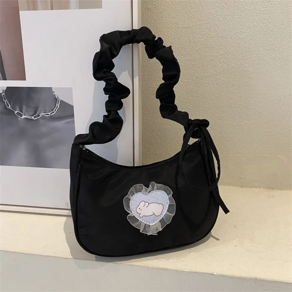Lace Love Rabbit Underarm Bag Solid Color Large Capacity Pleated Strap Shoulder Bag Storage Bag Korean Style Sweet Handbag
Lace Love Rabbit Underarm Bag Solid Color Large Capacity Pleated Strap Shoulder Bag Storage Bag Korean Style Sweet Handbag