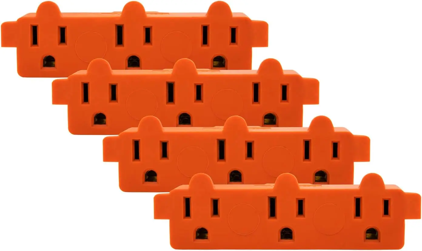 Heavy Duty 3 Outlet Wall Plug Extender, Turns 1 into 3, Orange, Pack of 4
Heavy Duty 3 Outlet Wall Plug Extender, Turns 1 into 3, Orange, Pack of 4