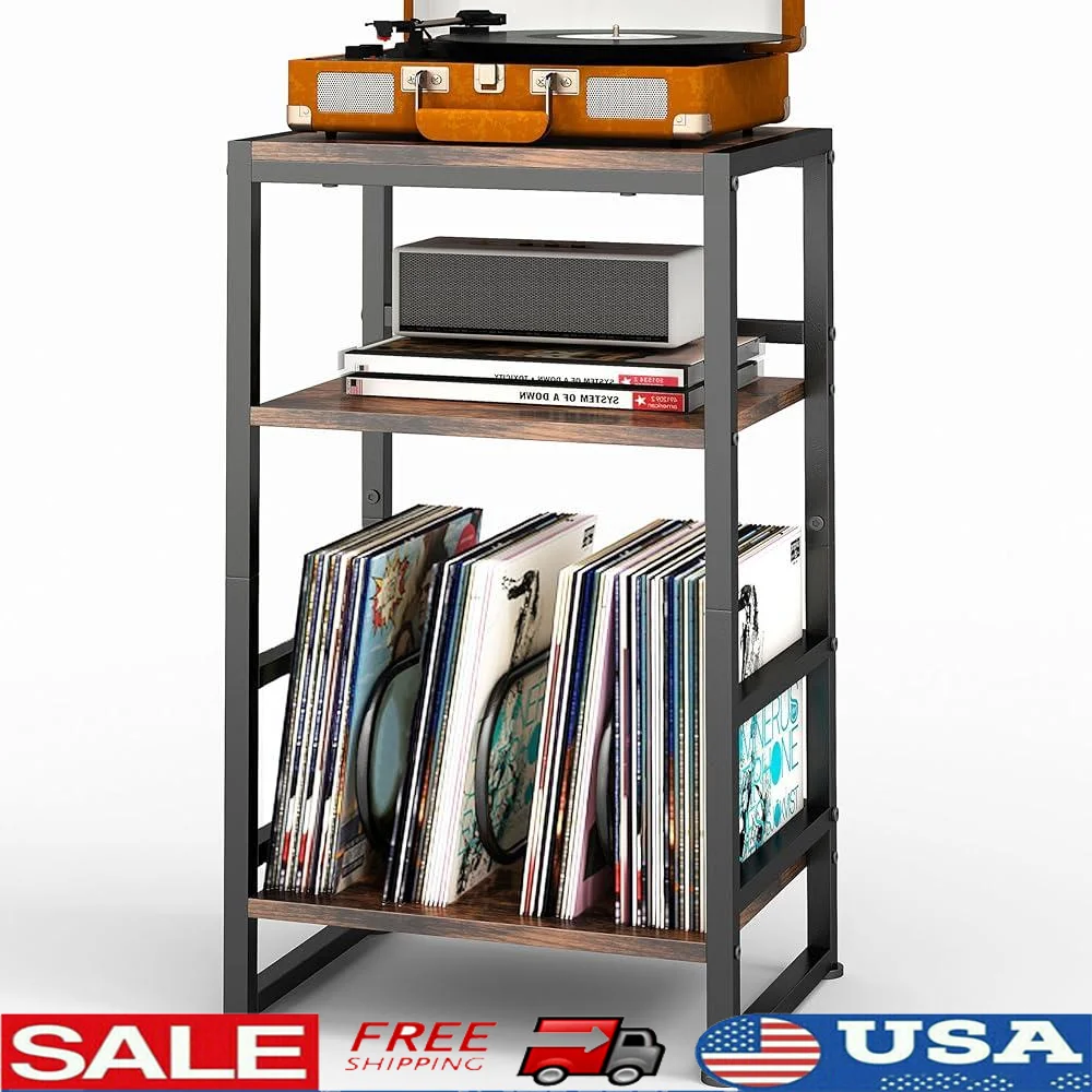 3-Tier Vinyl Record Player Stand Storage End Table Holds 120 Albums Durable Steel Construction Easy Assembly Living Room
3-Tier Vinyl Record Player Stand Storage End Table Holds 120 Albums Durable Steel Construction Easy Assembly Living Room