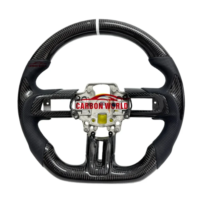 Carbon fiber and leather sports steering wheel suitable for 2015, 2016, 2017, 2018, 2019, 2020, 2021, and 2022 Ford Mustangs.
Carbon fiber and leather sports steering wheel suitable for 2015, 2016, 2017, 2018, 2019, 2020, 2021, and 2022 Ford Mustangs.