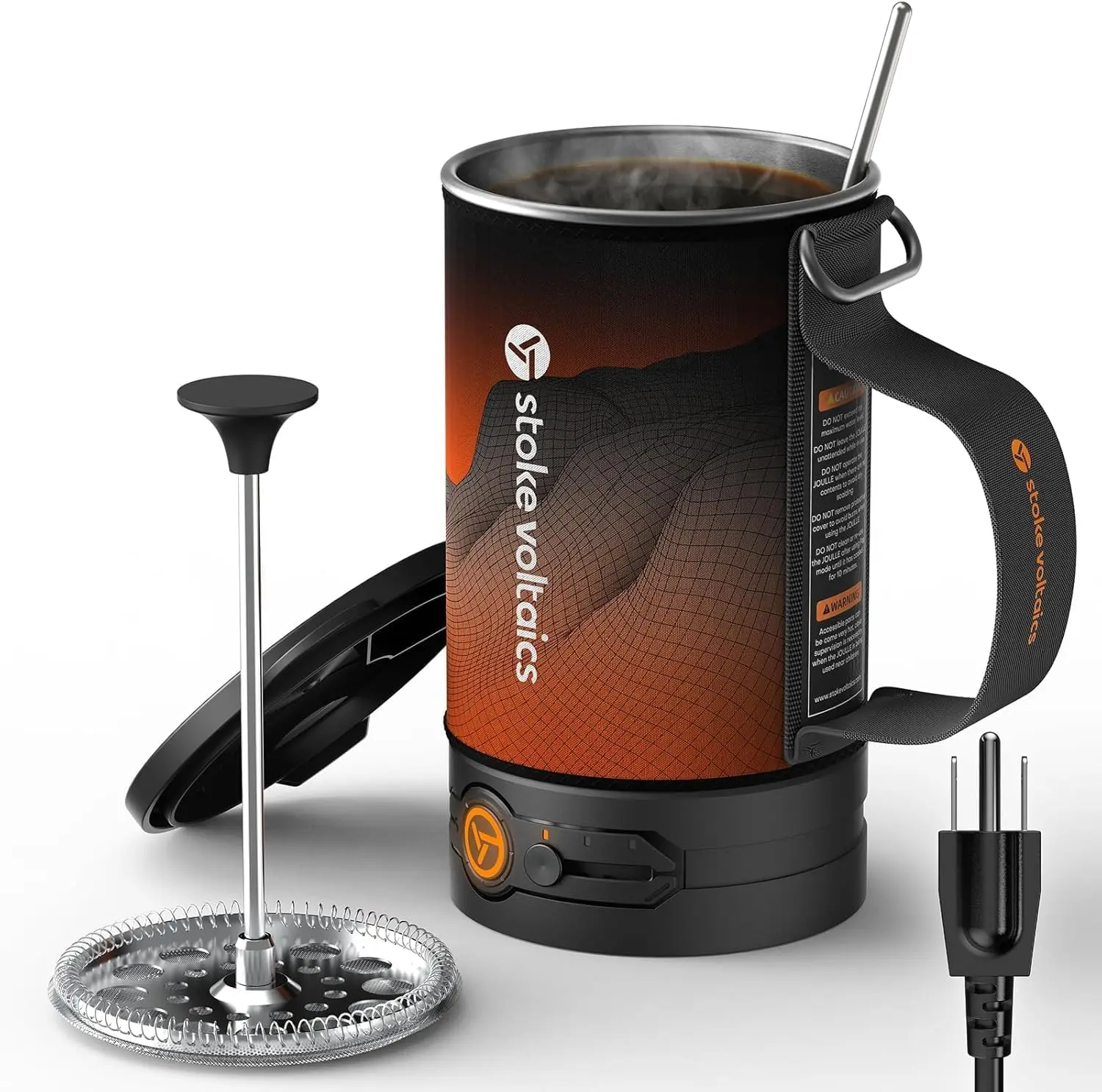 Electric French Press Coffee Maker, 120V Boil Water & Press Coffee 2-in-1, Portable Design for Camping, Travel, 6 Minute Brew
Electric French Press Coffee Maker, 120V Boil Water & Press Coffee 2-in-1, Portable Design for Camping, Travel, 6 Minute Brew