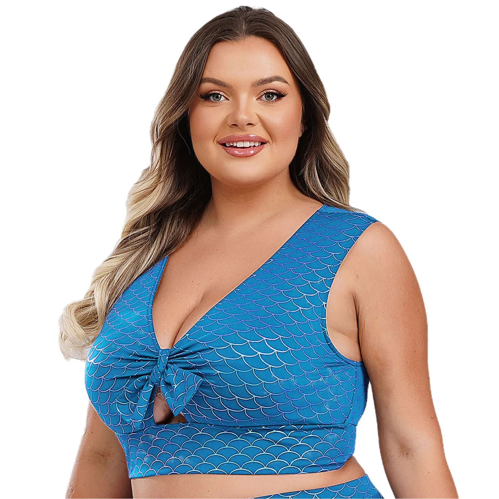Women Plus Size Bikini Mermaid Print Swim Tops Sleeveless Hollow Out Crop Vest Fish Scales Print Swim Tops Bathing Suit Swimwear
Women Plus Size Bikini Mermaid Print Swim Tops Sleeveless Hollow Out Crop Vest Fish Scales Print Swim Tops Bathing Suit Swimwear