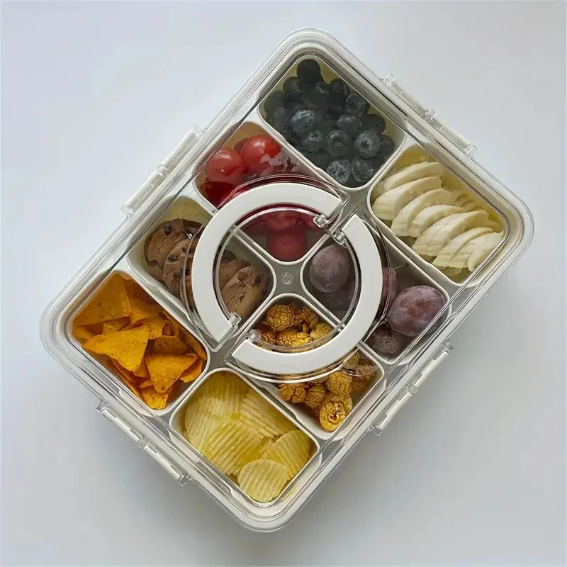 Suitable for sorting snacks, fruits, seasonings, portable 8-compartment transparent storage box with lid and handle
Suitable for sorting snacks, fruits, seasonings, portable 8-compartment transparent storage box with lid and handle