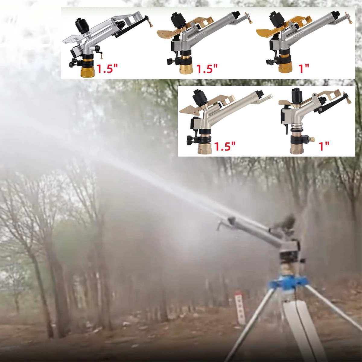 1" 1.5" Female Thread Rocker Impact Sprinkler Gun Big Covering Garden Agricultural Irrigation Long Distance Watering Gun1 Set
1" 1.5" Female Thread Rocker Impact Sprinkler Gun Big Covering Garden Agricultural Irrigation Long Distance Watering Gun1 Set