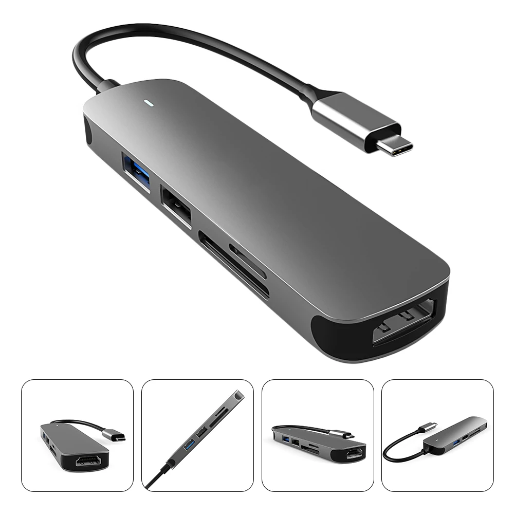5-In-1 Type- Multifunction Dock Holder 4K Usb Hub For Laptop Aluminum Alloy 5 Port Data Splitter Expansion Adapter For
5-In-1 Type- Multifunction Dock Holder 4K Usb Hub For Laptop Aluminum Alloy 5 Port Data Splitter Expansion Adapter For