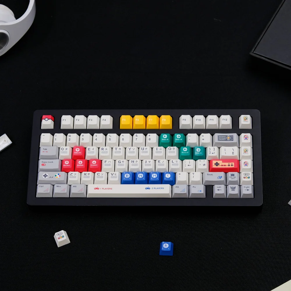 151 клавиш, набор колпачков для ретро-игр, сублимационная краска, колпачок из ПБТ, колпачок для клавиш с вишневым профилем для механической клавиатуры MX