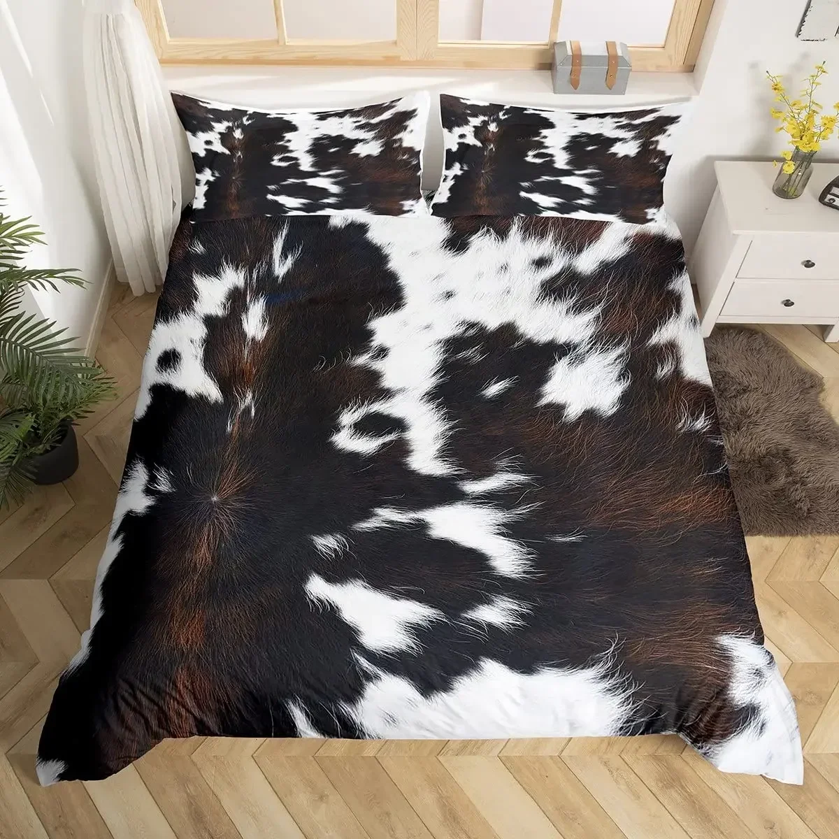 Cowhide Duvet Cover Set King Size Patchwork Cow Fur Print Farm Animal Bedding Set Microfiber Western Farmhouse Style Quilt Cover
Cowhide Duvet Cover Set King Size Patchwork Cow Fur Print Farm Animal Bedding Set Microfiber Western Farmhouse Style Quilt Cover