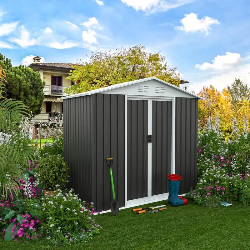 Outdoor Storage Shed 6ft x 4ft Apex Roof Grey Color - Ideal for Garden, Tools, and Equipment Storage
Outdoor Storage Shed 6ft x 4ft Apex Roof Grey Color - Ideal for Garden, Tools, and Equipment Storage