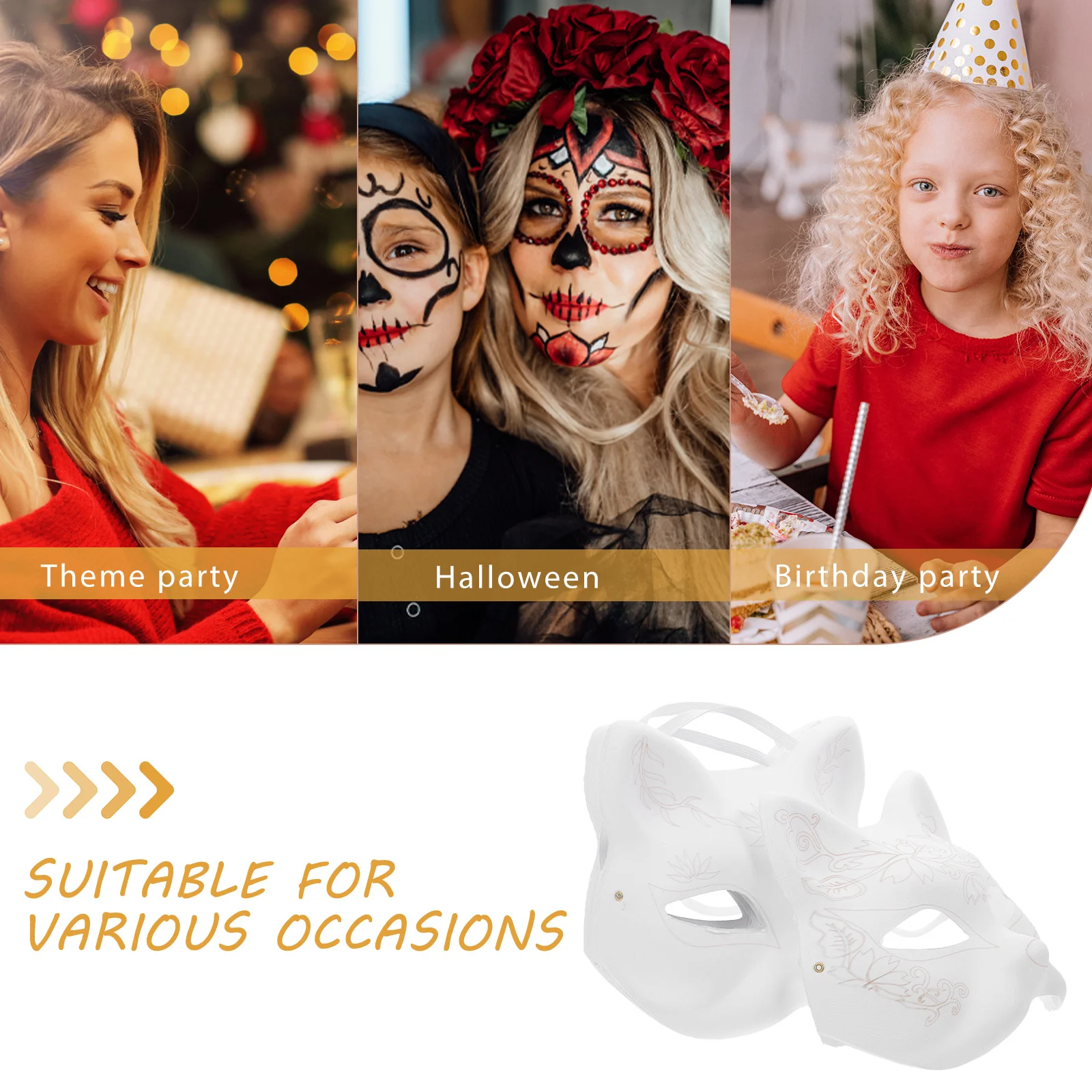 5Pcs DIY Paintable Cat Shaped Mask Unpainted White Masquerade Masks for Party Cosplay Halloween Supplies Paintable Paper Masks
5Pcs DIY Paintable Cat Shaped Mask Unpainted White Masquerade Masks for Party Cosplay Halloween Supplies Paintable Paper Masks