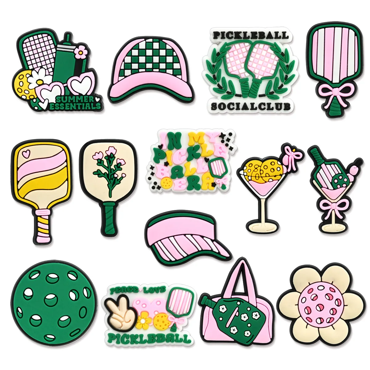 14pcs PVC pickball series shoe buckle charms accessories decorations for sandals sneaker clog wristbands bracelet for party
14pcs PVC pickball series shoe buckle charms accessories decorations for sandals sneaker clog wristbands bracelet for party