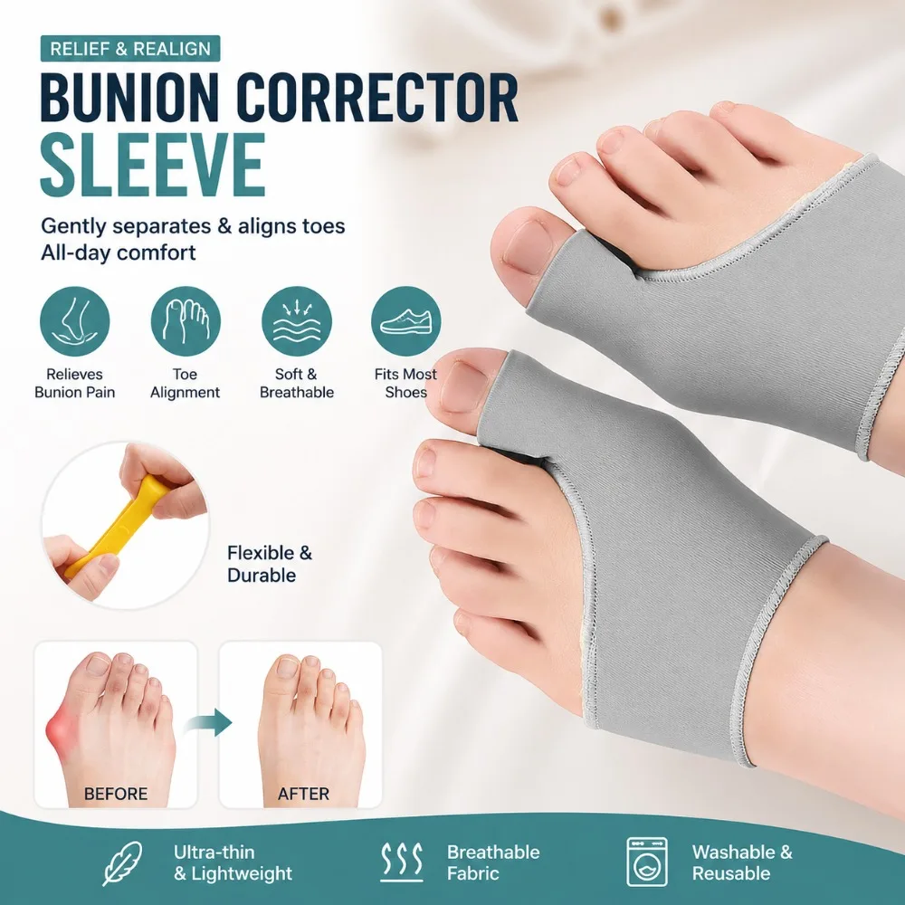 2PCS Bunion Corrector Big Toe Separator Hallux Valgus Straightener Pain Relief Breathable Foot Pads for Day Night Use
2PCS Bunion Corrector Big Toe Separator Hallux Valgus Straightener Pain Relief Breathable Foot Pads for Day Night Use