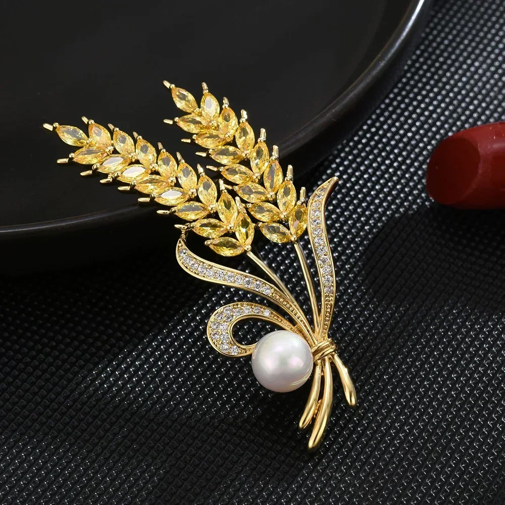 Luxurious Yellow Wheat Brooch for Women Brooches Luxury Zircon Inlaid Jewelry Accessory High Quality Women's Clothes Pins Gifts
Luxurious Yellow Wheat Brooch for Women Brooches Luxury Zircon Inlaid Jewelry Accessory High Quality Women's Clothes Pins Gifts