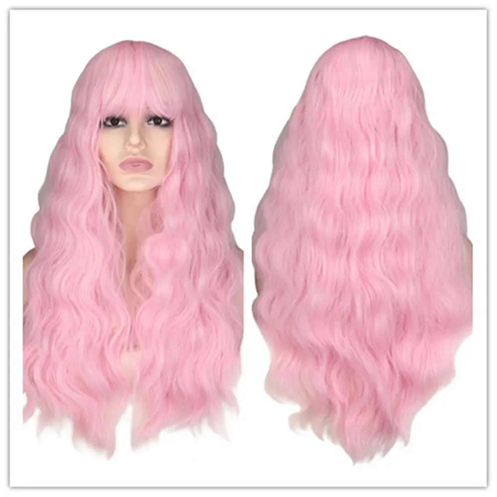 Grils Light Pink Synthetic Wig Long Wavy Wig with Bangs for Women Natural Looking Heat Resistant Long Curly Pink Wig Party
Grils Light Pink Synthetic Wig Long Wavy Wig with Bangs for Women Natural Looking Heat Resistant Long Curly Pink Wig Party