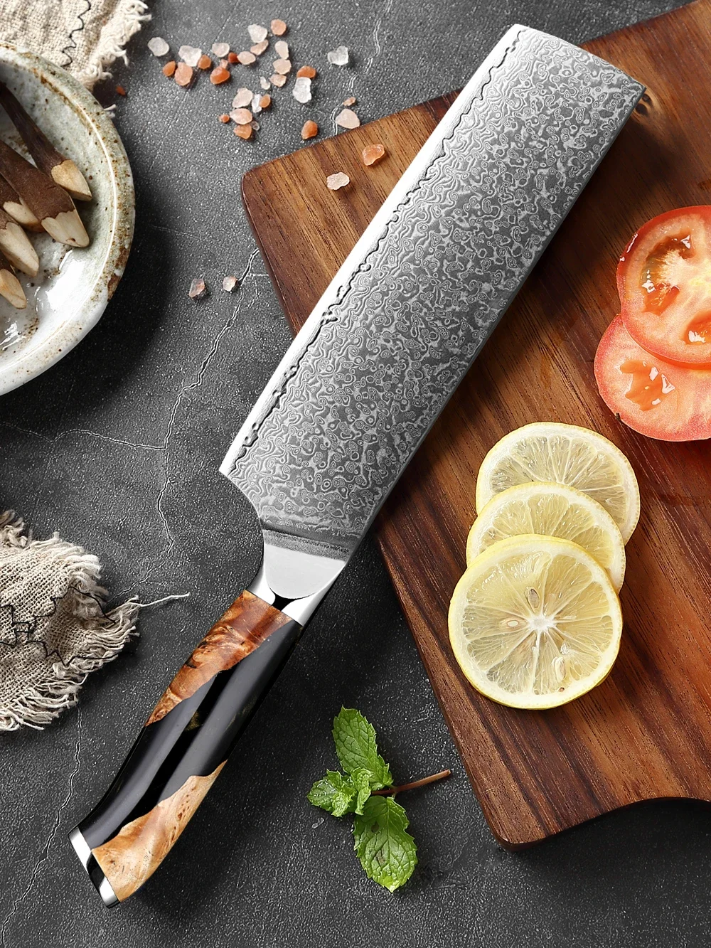 Japan kitchen Chef Knives 7 inch Nakiri Knife Damascus High Carbon Steel Sharp Kitchen Cleaver Cooking Knife Ergonomic Handle
Japan kitchen Chef Knives 7 inch Nakiri Knife Damascus High Carbon Steel Sharp Kitchen Cleaver Cooking Knife Ergonomic Handle
