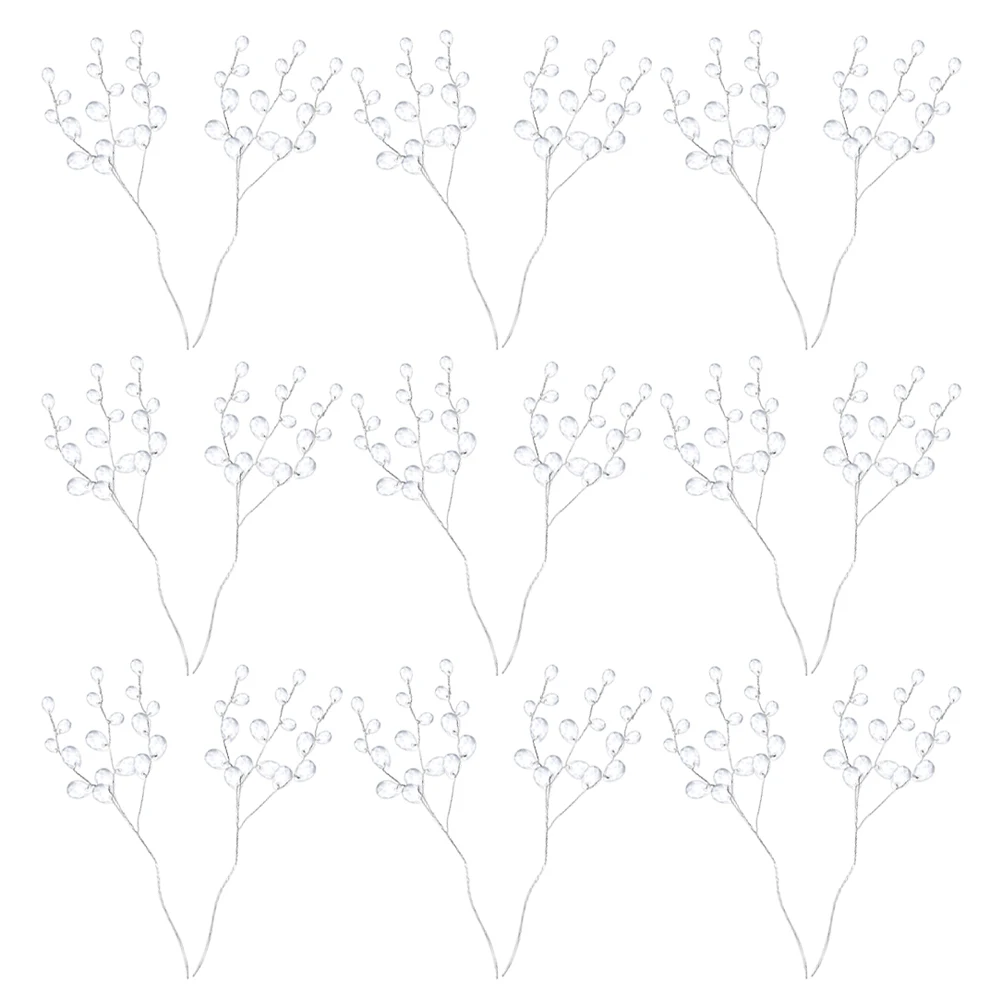 25 Pcs White Acrylic Beaded Flowers Decoration Stems DIY Accessories Ornament Artificial Flower Picks
25 Pcs White Acrylic Beaded Flowers Decoration Stems DIY Accessories Ornament Artificial Flower Picks